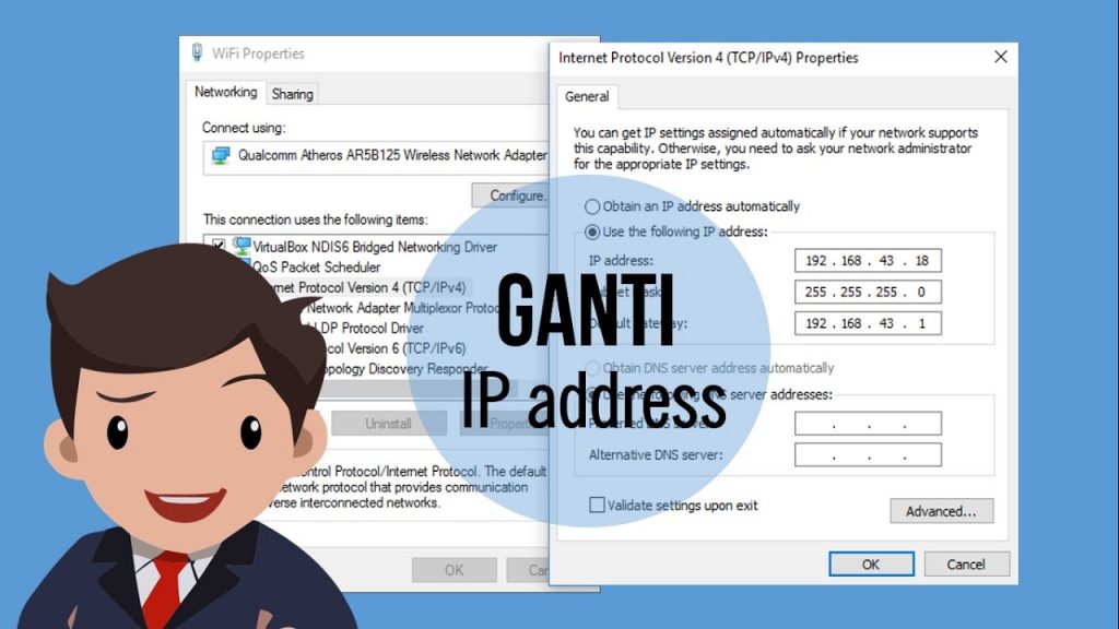 cara ganti ip address